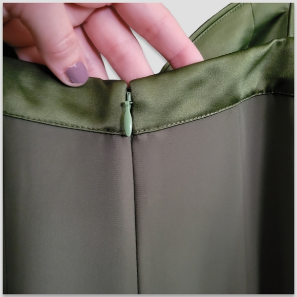 3.1 PHILLIP LIM Fluid Flare Bustier Prom Gown Olive Green - Picture 10 of 16